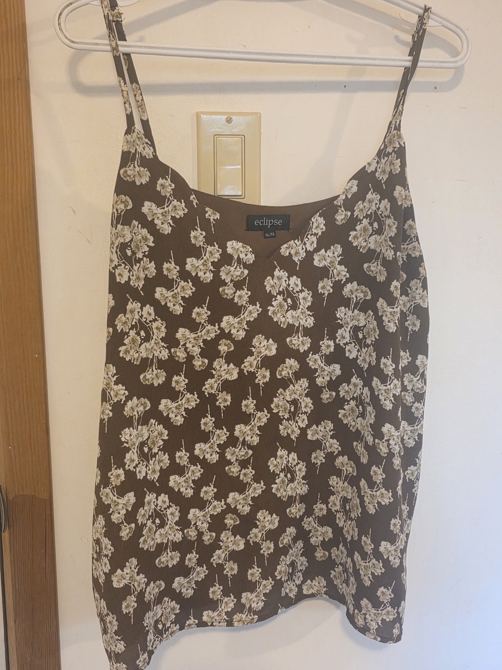 Eclipse Brown & Cream Floral Satin Cami